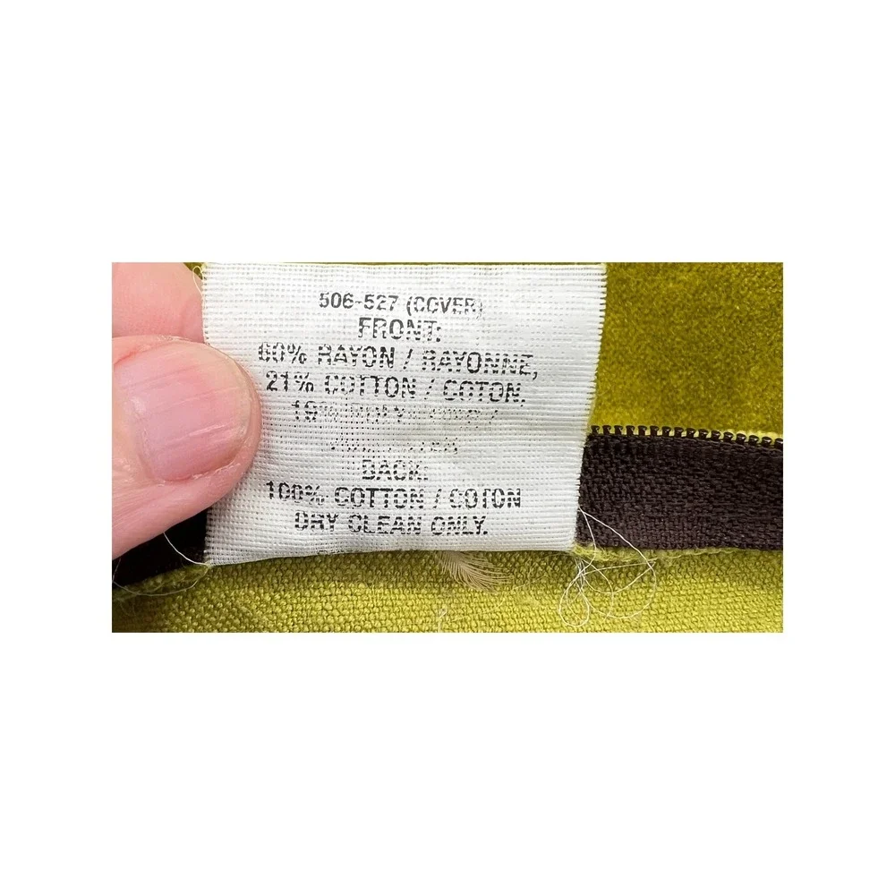 Crate & Barrel Geometry Pillow Covers Set 2 Chartreuse Green Mid Century 20x20